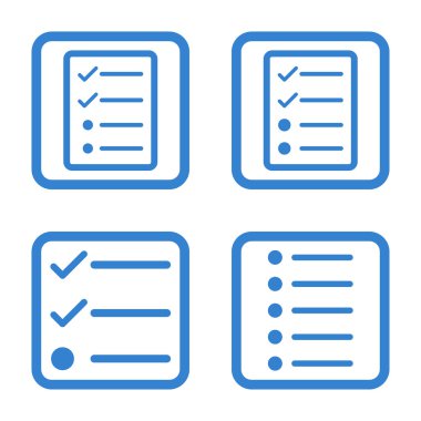 Liste öğeleri düz kare vektör simgesi