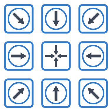 Yön okları düz kare vektör simgesi