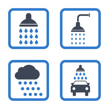 Duş düz kare vektör simgesi