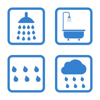 Duş düz kare vektör simgesi