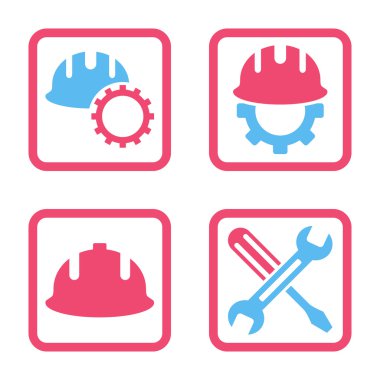 Geliştirme düz kare vektör simgesi