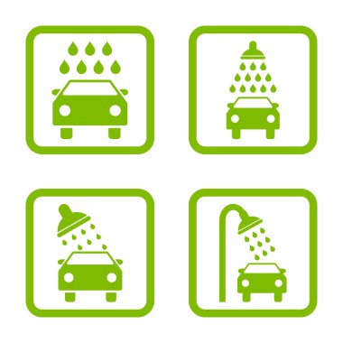 Araba duş düz kare vektör simgesi