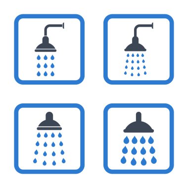 Duş düz kare vektör simgesi