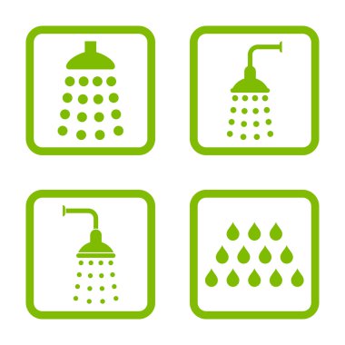 Duş düz kare vektör simgesi