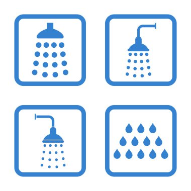 Duş düz kare vektör simgesi