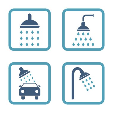 Duş düz kare vektör simgesi