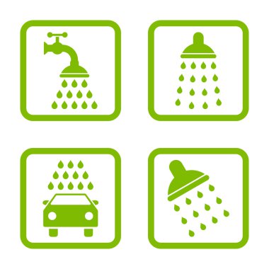 Duş düz kare vektör simgesi