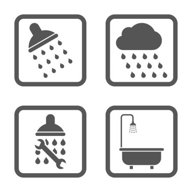 Duş düz kare vektör simgesi