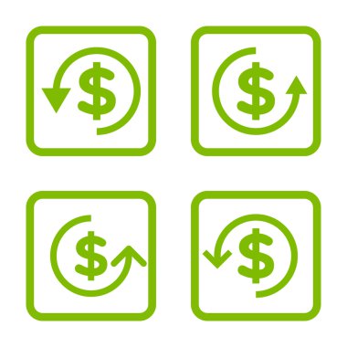 Düz kare vektör simge iade