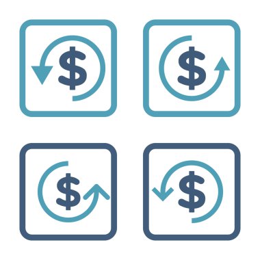 Düz kare vektör simge iade