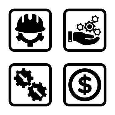 Geliştirme düz kare vektör simgesi