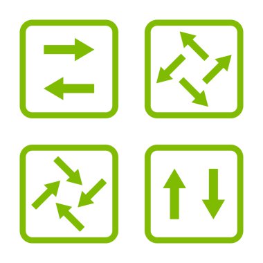 Exchange oklar düz kare vektör simgesi