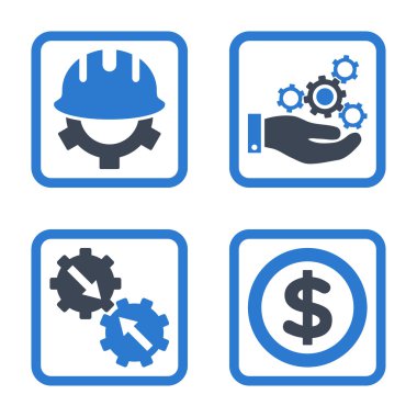 Geliştirme düz kare vektör simgesi