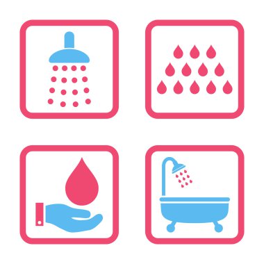 Duş düz kare vektör simgesi