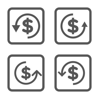 Düz kare vektör simge iade