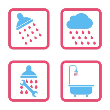 Duş düz kare vektör simgesi