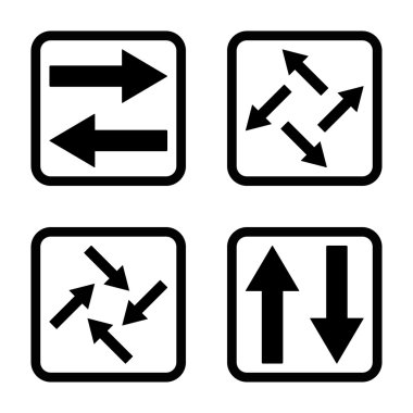 Exchange oklar düz kare vektör simgesi