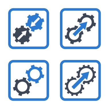 Entegrasyon vites düz kare vektör simgesi