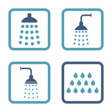 Duş düz kare vektör simgesi