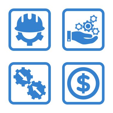 Geliştirme düz kare vektör simgesi