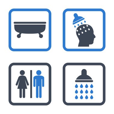 Sıhhi düz kare vektör simgesi