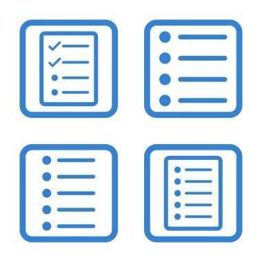 Liste öğeleri düz kare vektör simgesi