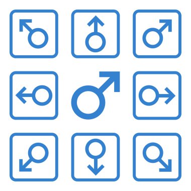 Yön düz kare vektör simgesi