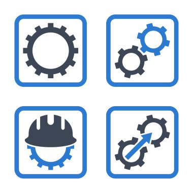 Geliştirme düz kare vektör simgesi
