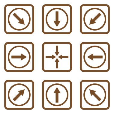 Yön okları düz kare vektör simgesi