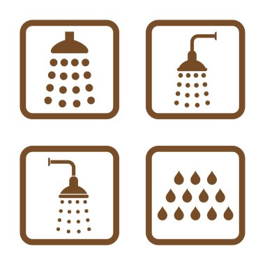 Duş düz kare vektör simgesi