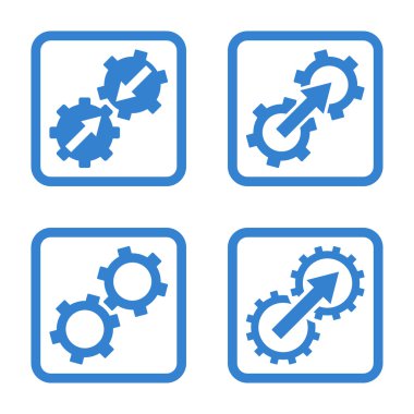 Entegrasyon vites düz kare vektör simgesi