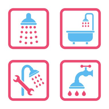 Duş düz kare vektör simgesi