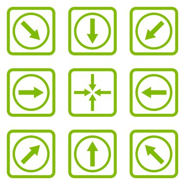 Yön okları düz kare vektör simgesi