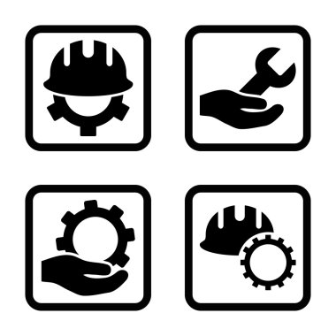 Geliştirme düz kare vektör simgesi