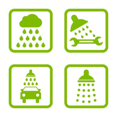 Duş düz kare vektör simgesi