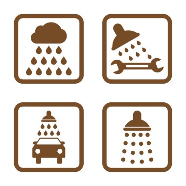 Duş düz kare vektör simgesi