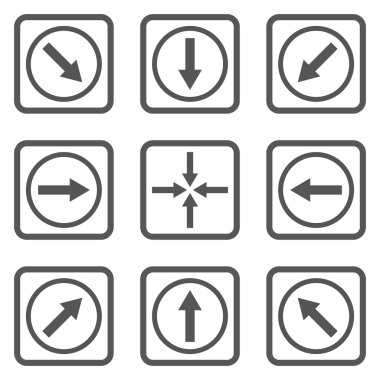 Yön okları düz kare vektör simgesi