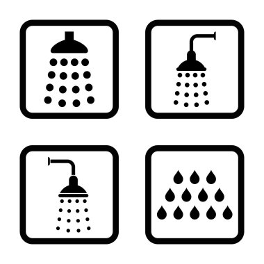 Duş düz kare vektör simgesi