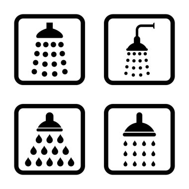 Duş düz kare vektör simgesi