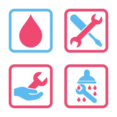 Duş düz kare vektör simgesi