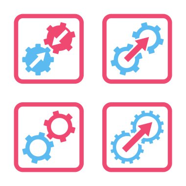 Entegrasyon vites düz kare vektör simgesi