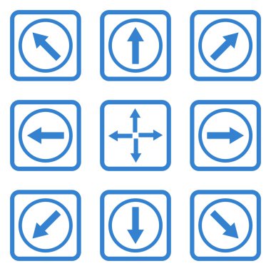 Yön okları düz kare vektör simgesi