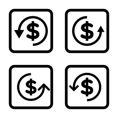 Düz kare vektör simge iade