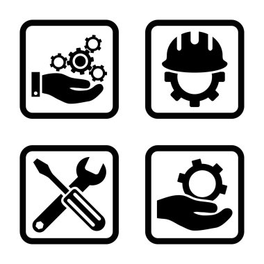 Geliştirme düz kare vektör simgesi