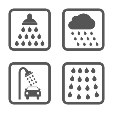 Duş düz kare vektör simgesi