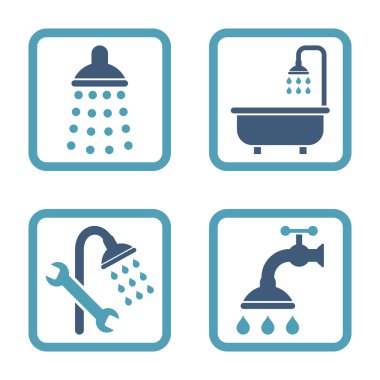 Duş düz kare vektör simgesi