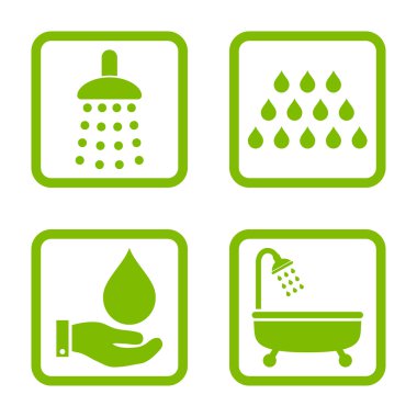 Duş düz kare vektör simgesi