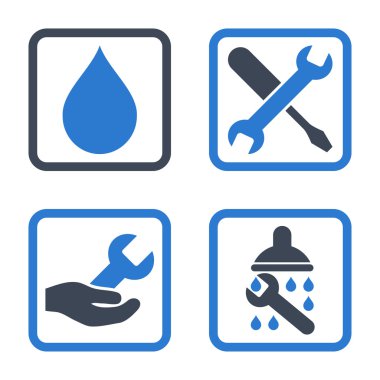 Duş düz kare vektör simgesi