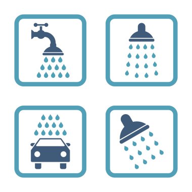 Duş düz kare vektör simgesi