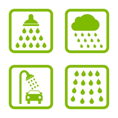 Duş düz kare vektör simgesi